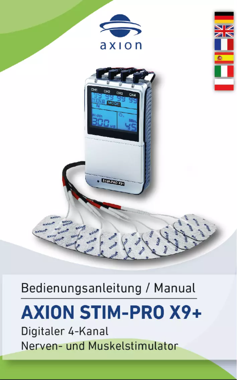 Página 1 del manual Manual de usuario Axion STIM-PRO X9+