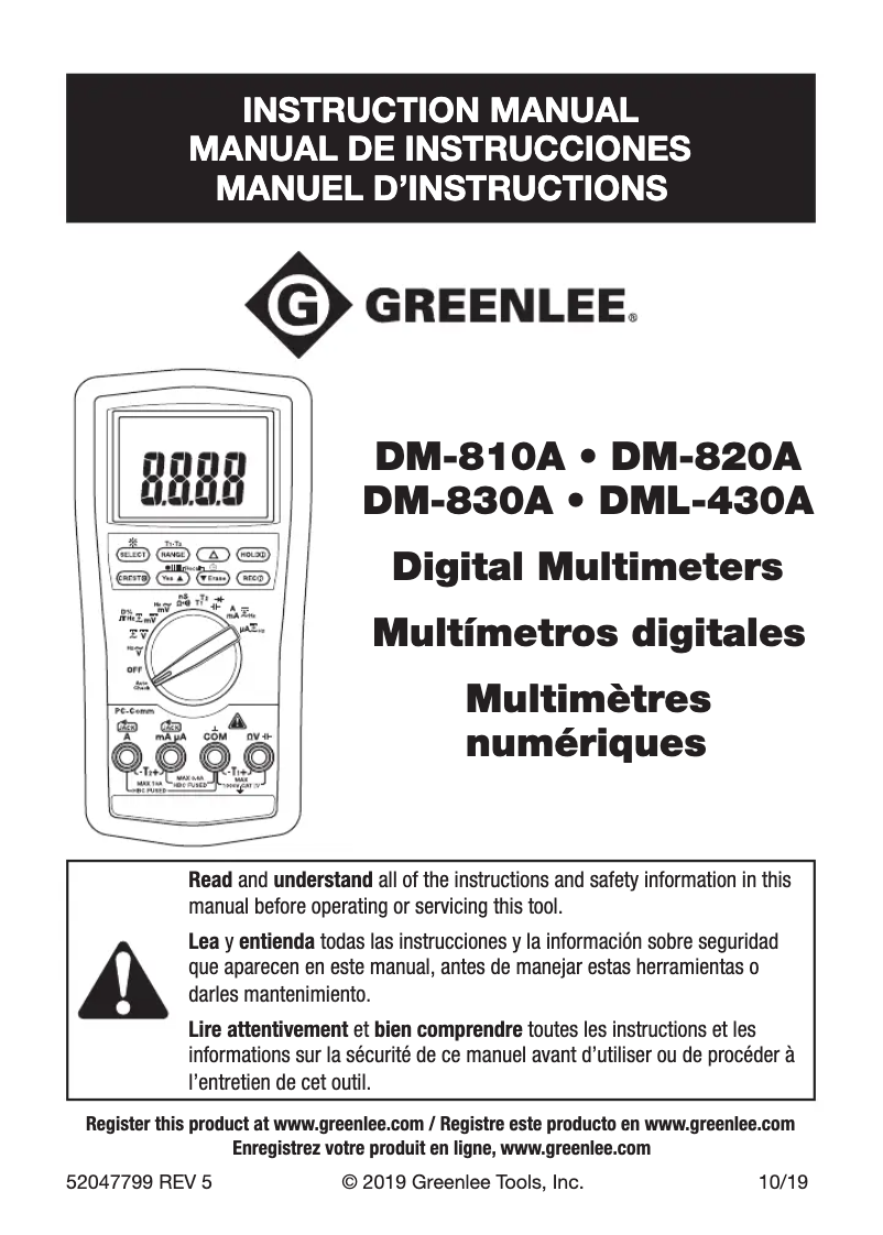 Imagen de la primera página del manual del dispositivo DM-810A