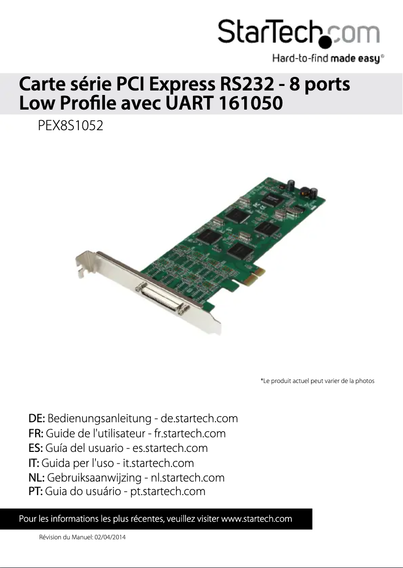 Página 1 del manual Manual de usuario StarTech.com PEX8S1052