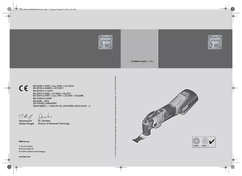 Página nº 1 - Manual de usuario Fein MultiMaster AFMM 18 QSL