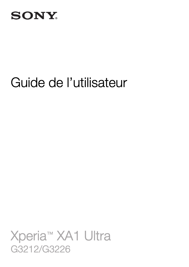 Imagen de la primera página del manual del dispositivo Xperia XA1 Ultra