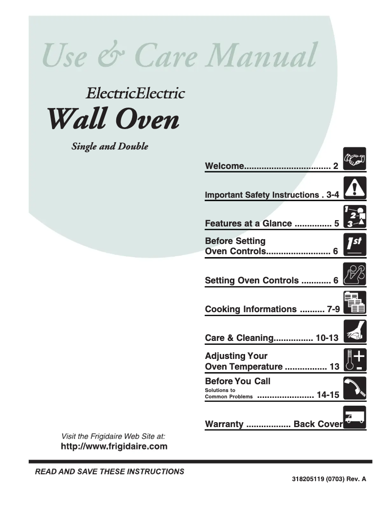 Página 1 del manual Manual de usuario Frigidaire FEB27T7FC