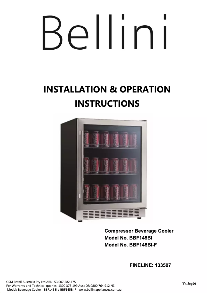 Imagen de la primera página del manual del dispositivo BBF145BI