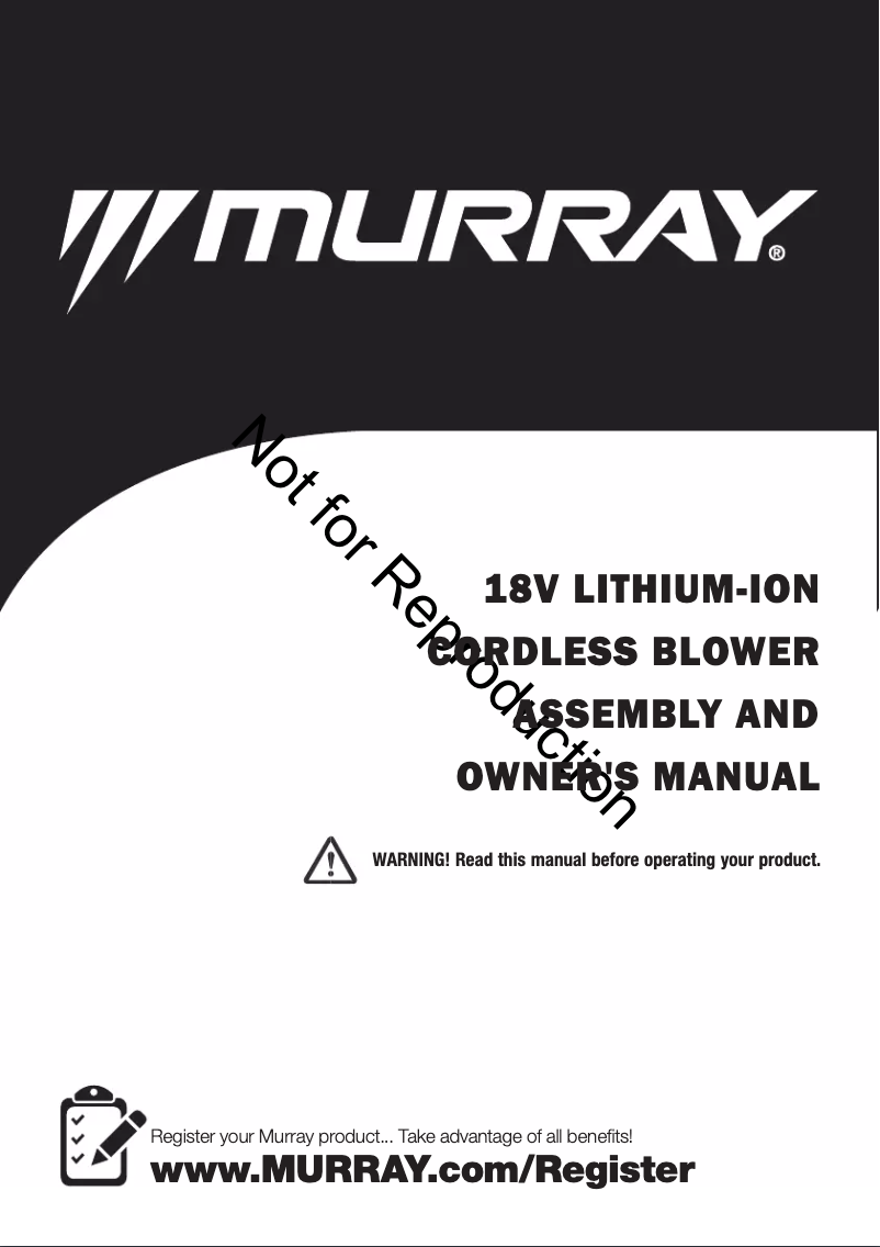 Página 1 del manual Manual de usuario Murray IQ18LBK