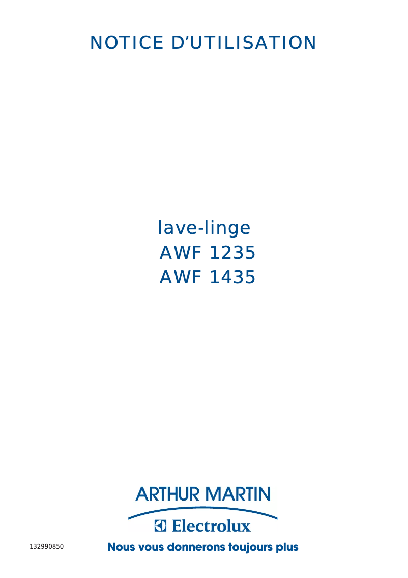 Página 1 del manual Manual de usuario Arthur Martin-Electrolux AWF 1435