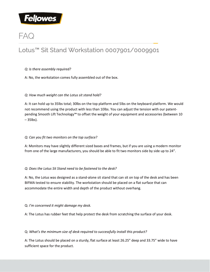 Página nº 1 - Preguntas frecuentes Fellowes Lotus