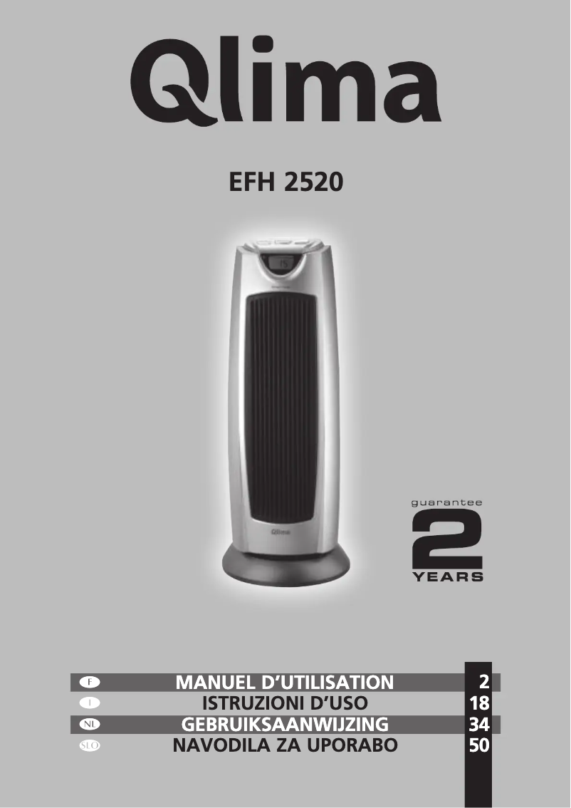 Página 1 del manual Manual de usuario Qlima EFH 2520