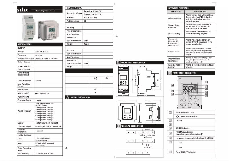 Imagen de la primera página del manual del dispositivo TS1W1-1-20A