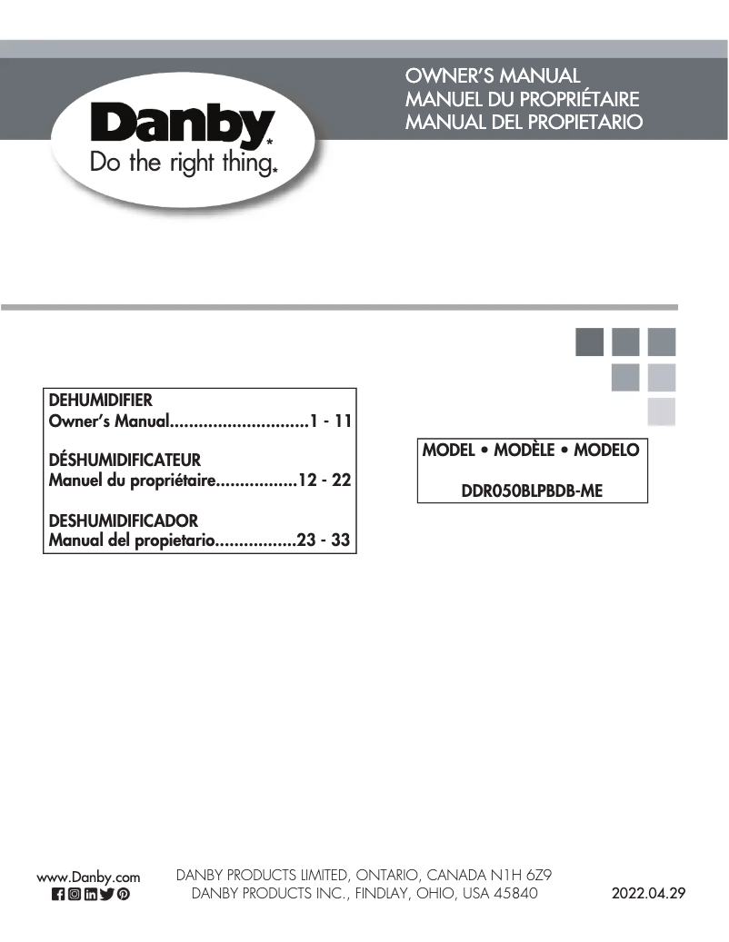Página 1 del manual Manual de usuario Danby DDR050BLPBDB