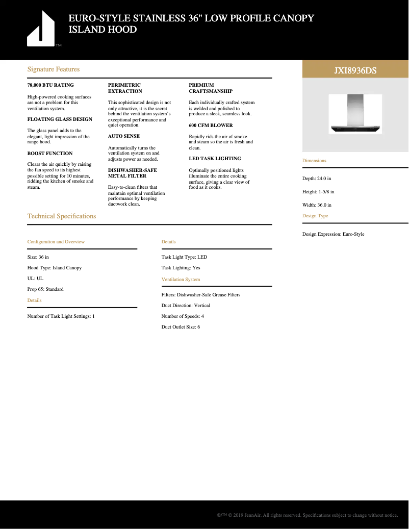 Imagen de la primera página del manual del dispositivo JXI8936DS