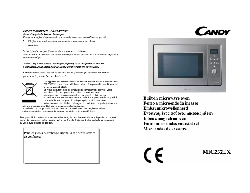 Imagen de la primera página del manual del dispositivo Mic 232 ex