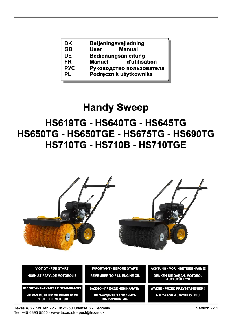 Página nº 1 - Manual de usuario Texas Handy Sweep 640TG