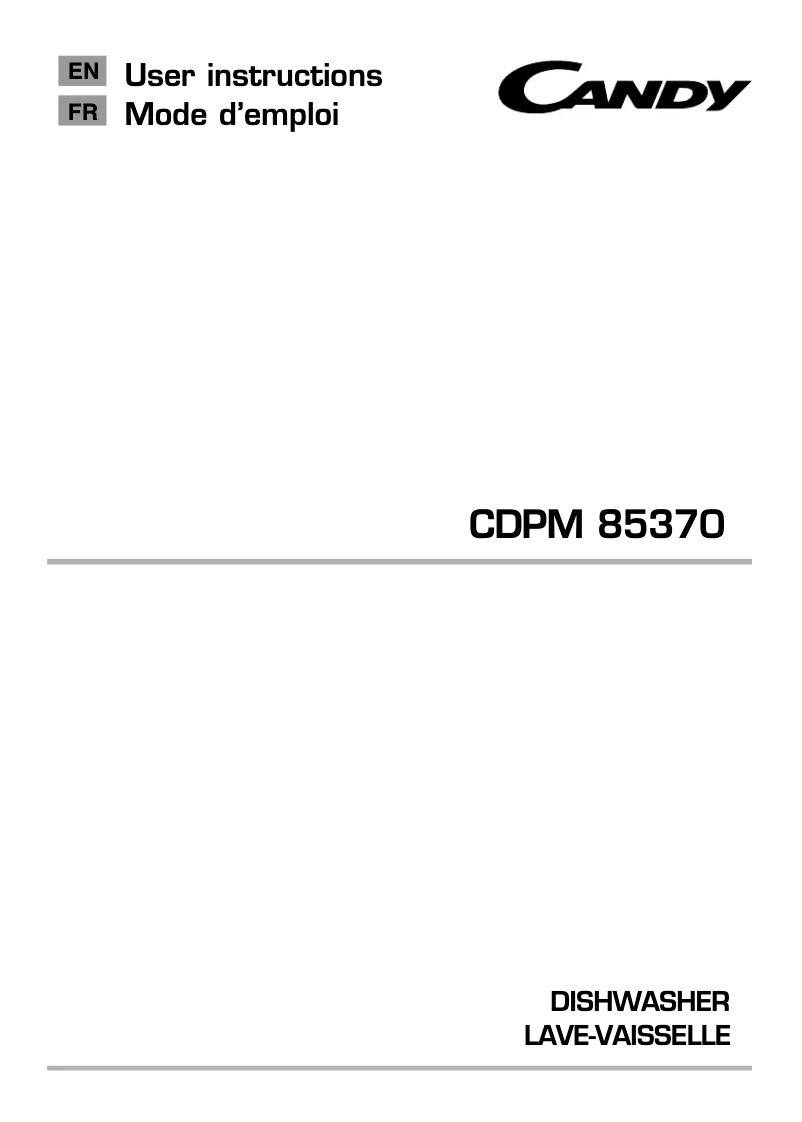 Página 1 del manual Manual de usuario Candy CDPM 85370