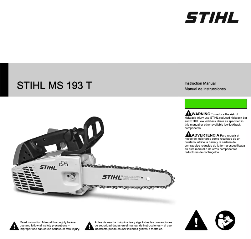 Página 1 del manual Manual de usuario Stihl MS 193 T