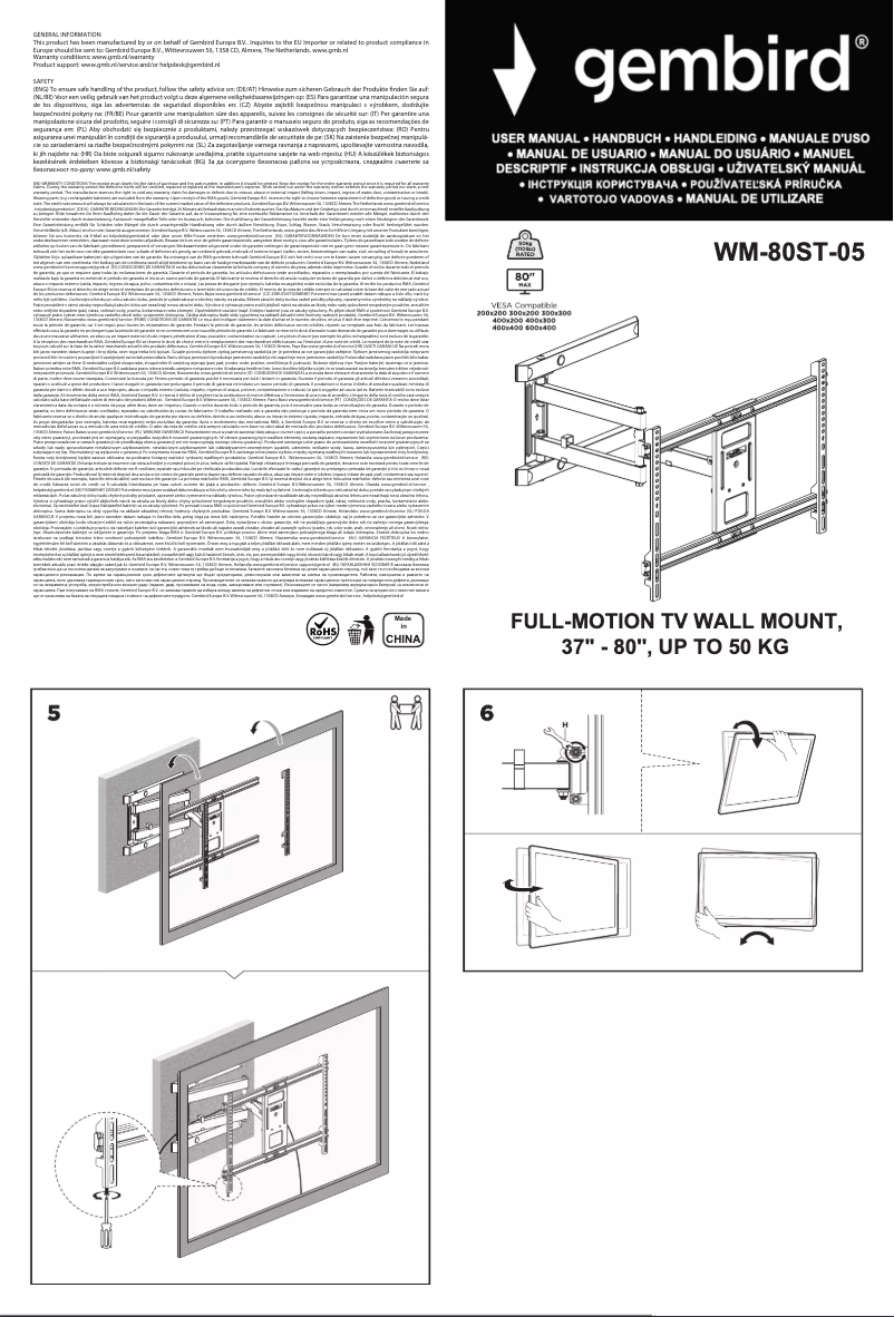 Imagen de la primera página del manual del dispositivo WM-80ST-05
