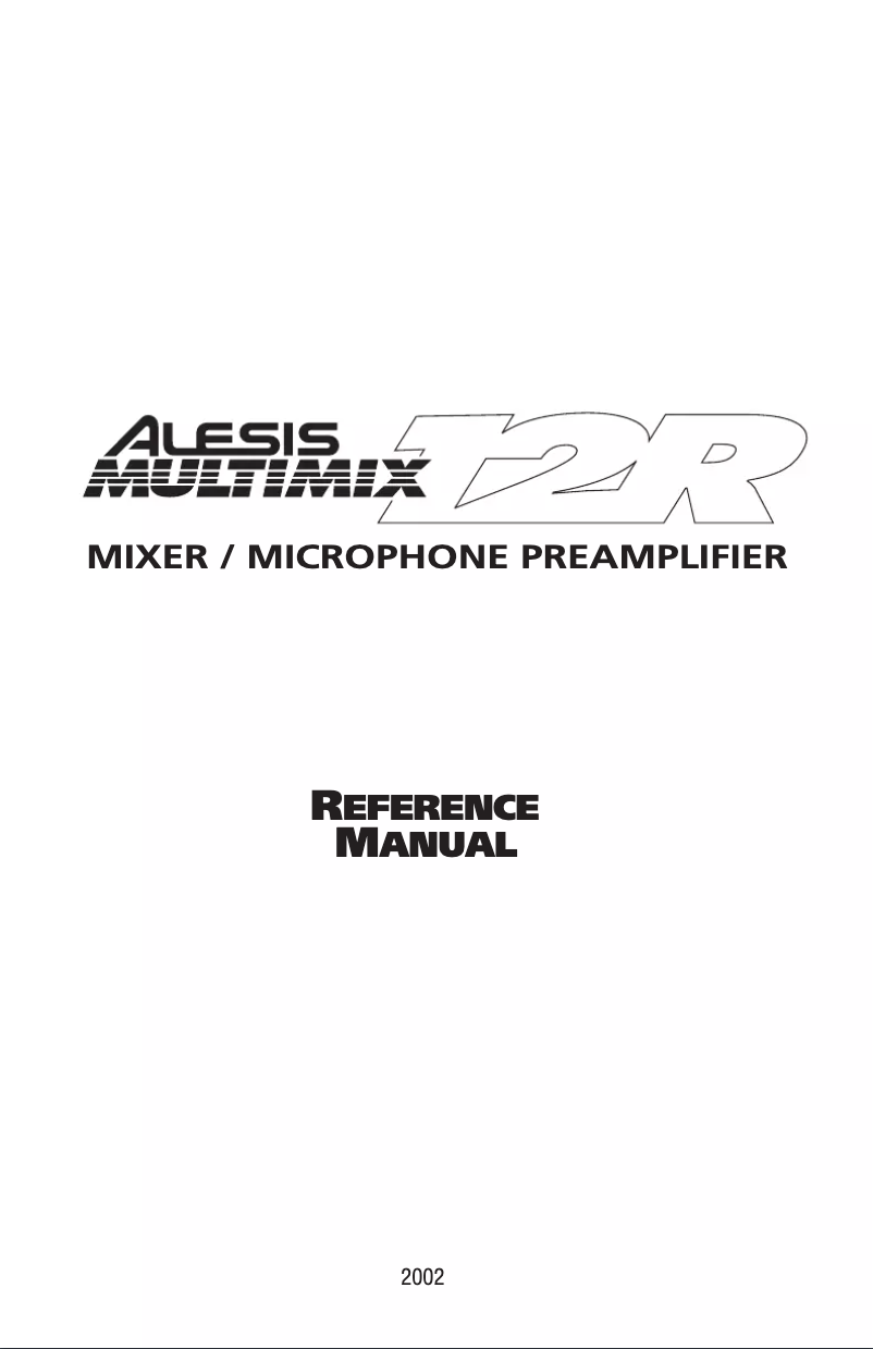 Página nº 1 - Manual de usuario Alesis MultiMix 12R