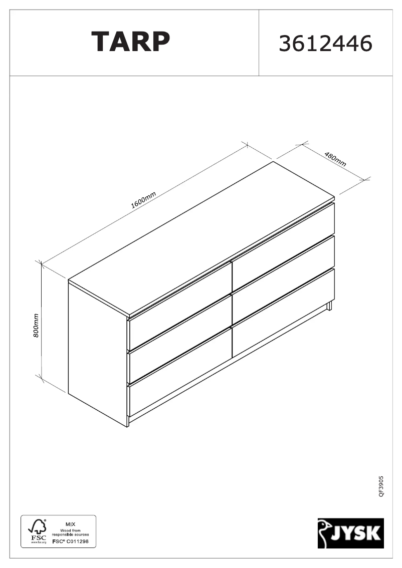 Imagen de la primera página del manual del dispositivo Tarp (160x78x48)