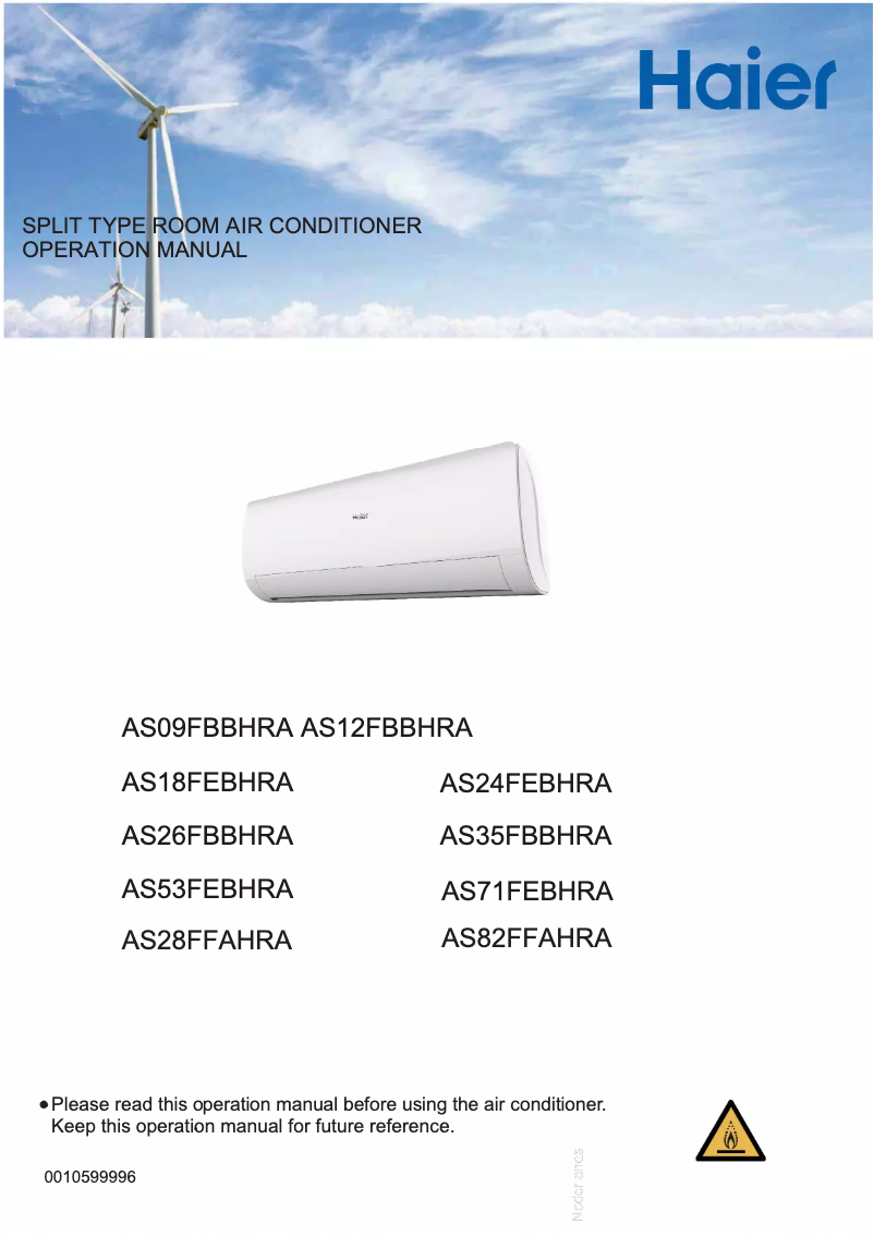 Imagen de la primera página del manual del dispositivo AS53FEBHRA