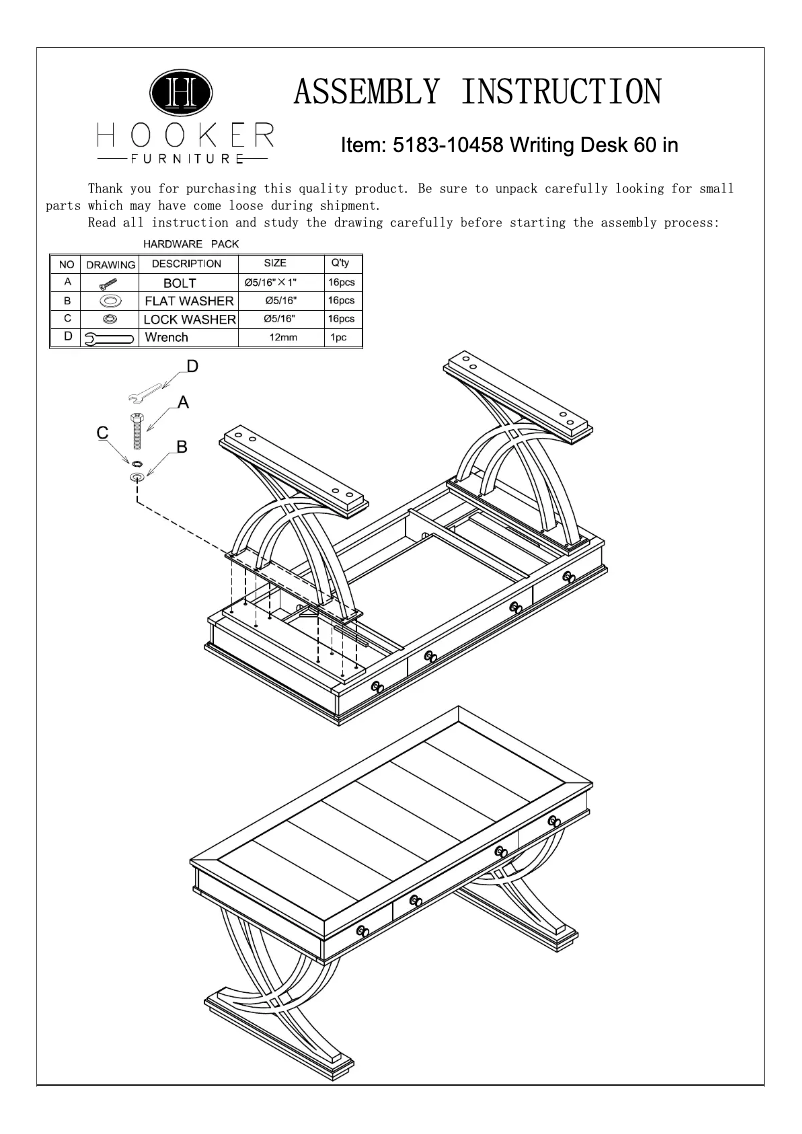 Página nº 1 - Manual de usuario Hooker 5183-10458