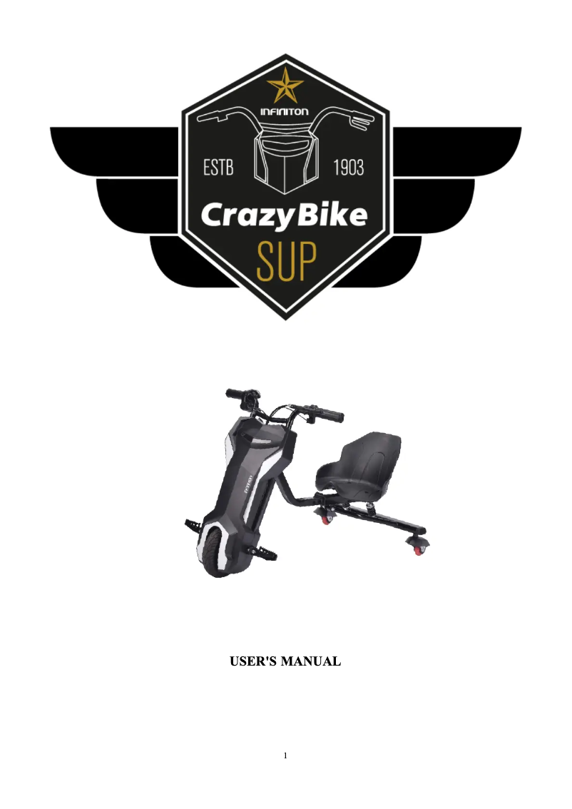 Imagen de la primera página del manual del dispositivo Crazy Bike Sup