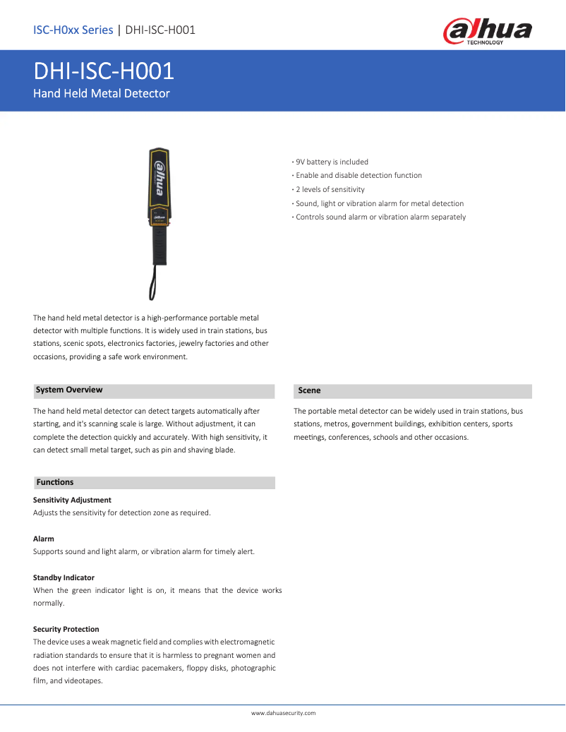 Imagen de la primera página del manual del dispositivo ISC-H001