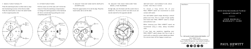 Página 1 del manual Manual de usuario PAUL HEWITT Onda