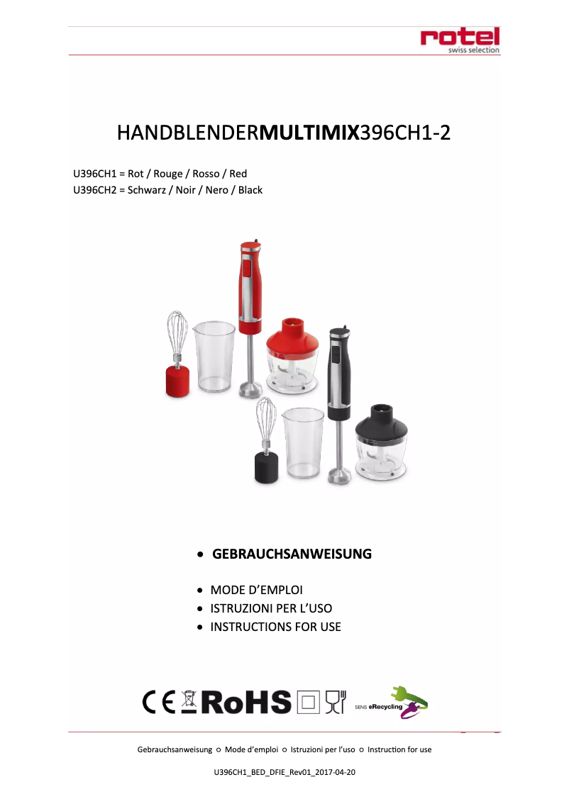 Imagen de la primera página del manual del dispositivo U396CH2