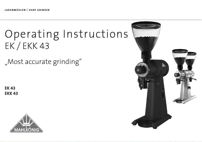 Página 1 del manual Manual de usuario Mahlkönig EKK43