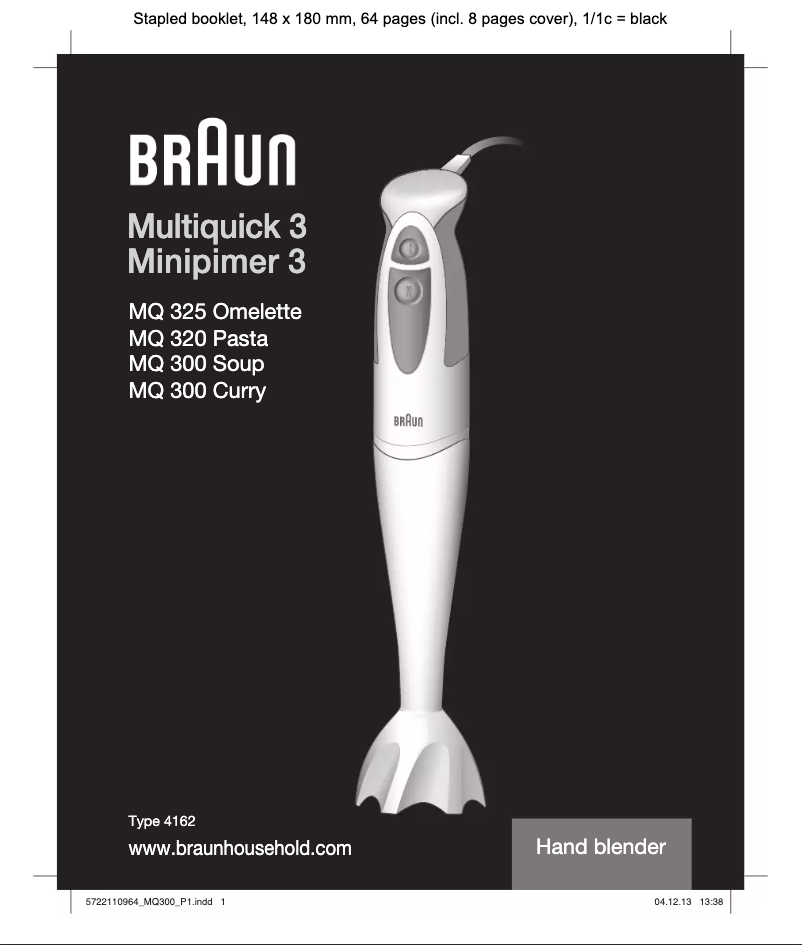 Página nº 1 - Manual de usuario Braun Minipimer 3 MQ 325 Omelette
