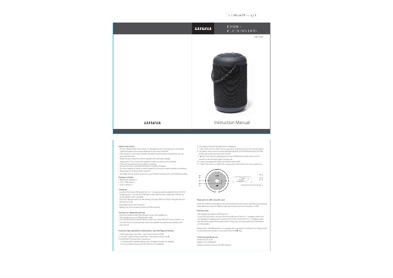 Imagen de la primera página del manual del dispositivo ABT-307B