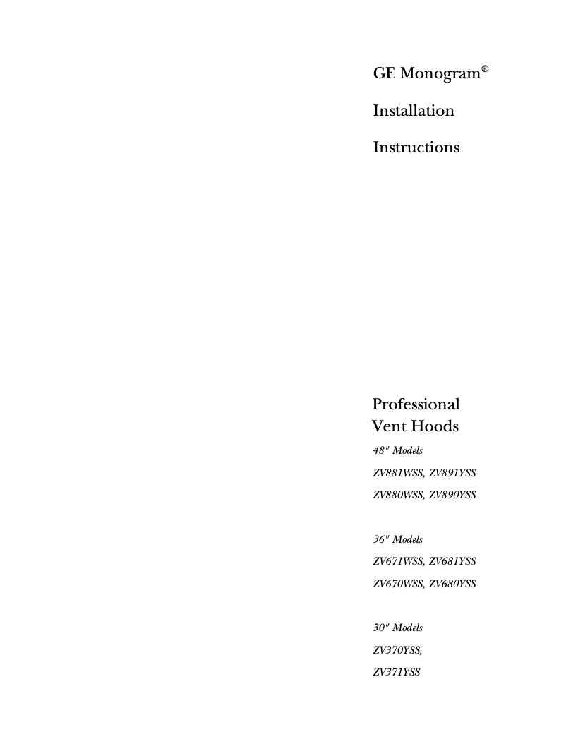 Página 1 del manual Manual de usuario GE ZX12DC38YSS