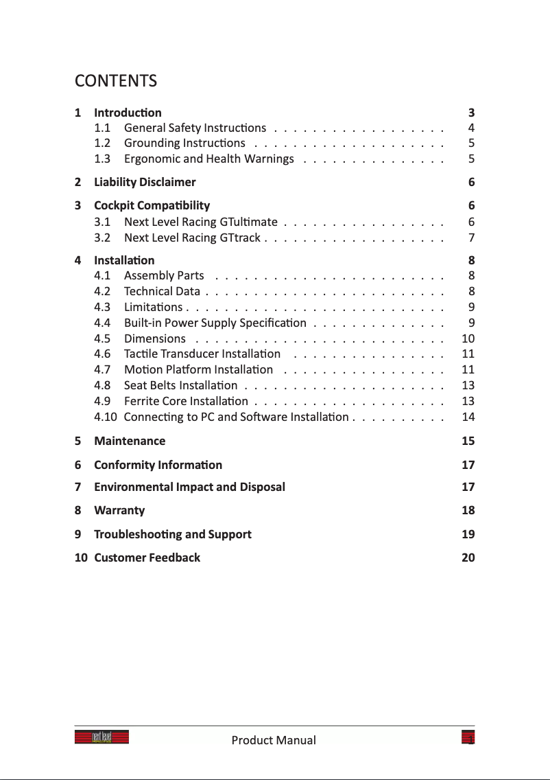 Imagen de la primera página del manual del dispositivo Motion Platform V3