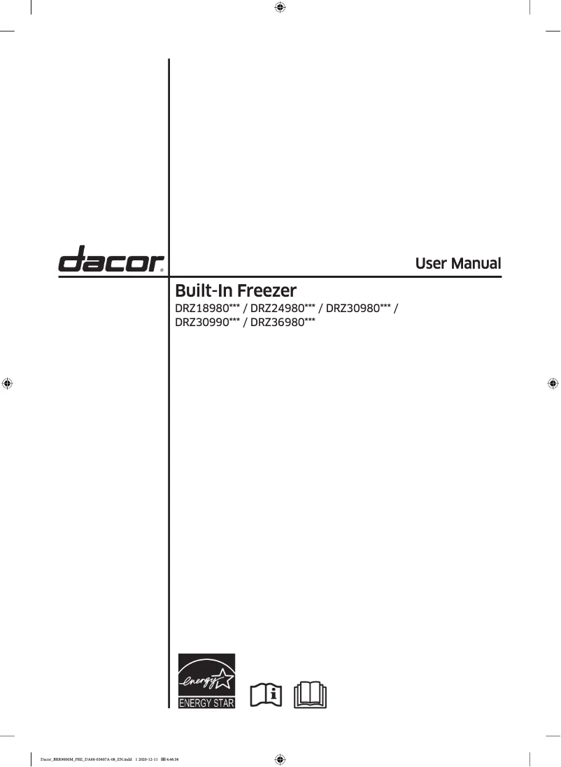 Imagen de la primera página del manual del dispositivo DRZ24980LAP