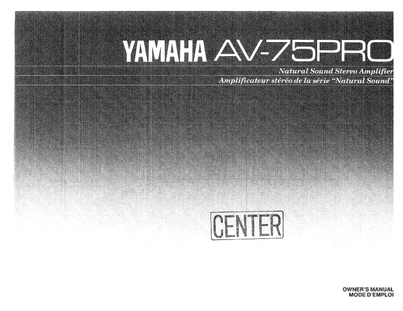 Página 1 del manual Manual de usuario Yamaha AV-75PRO