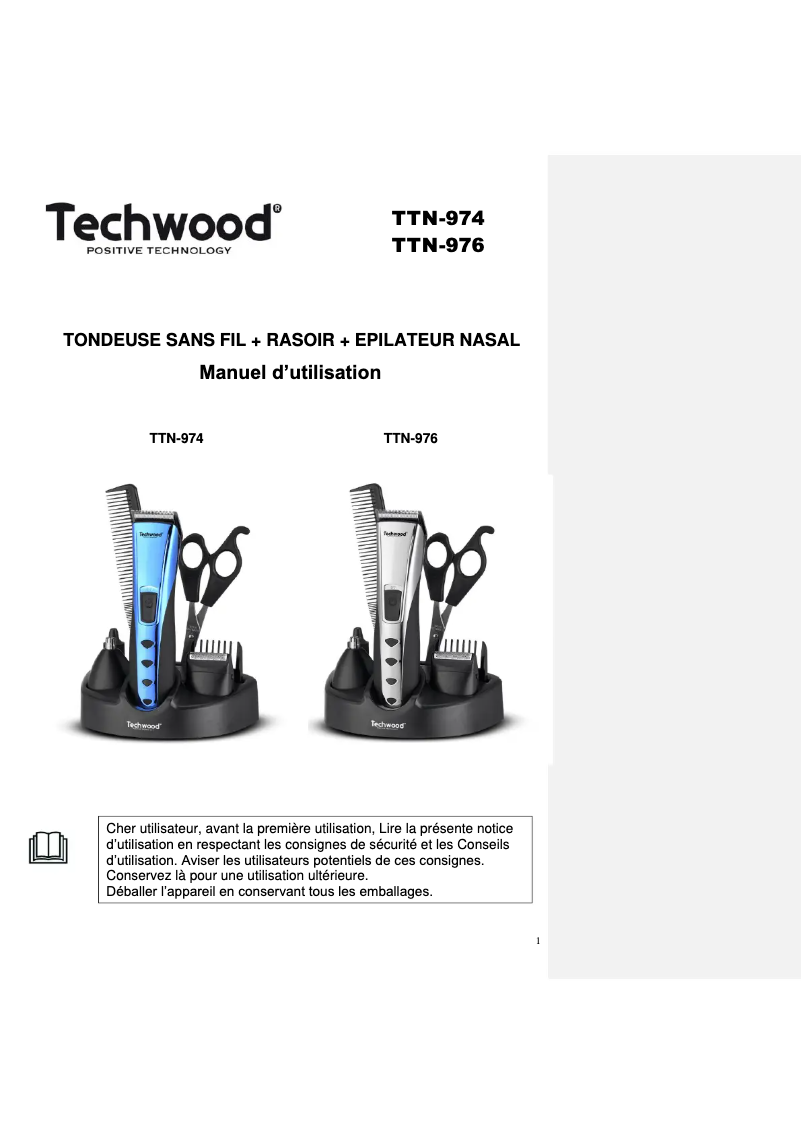 Imagen de la primera página del manual del dispositivo TTN-974