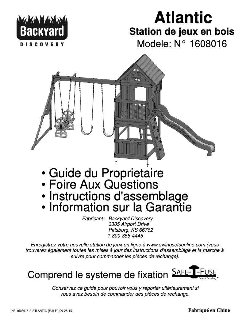 Página 1 del manual Manual de usuario Backyard Discovery Atlantic