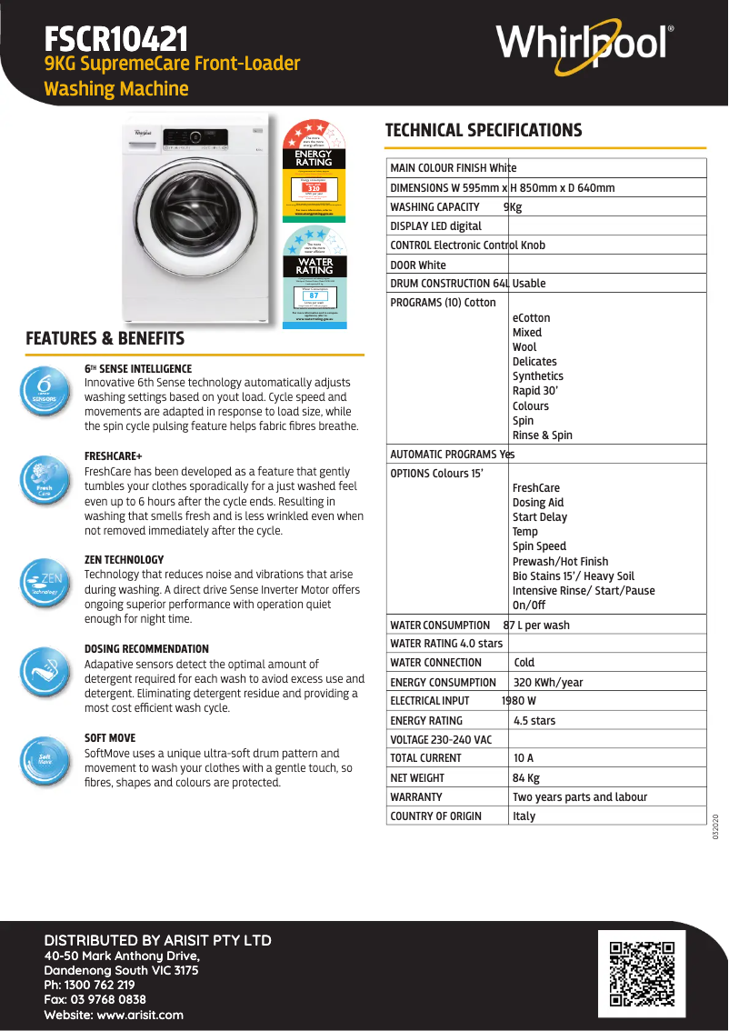 Imagen de la primera página del manual del dispositivo FSCR10421