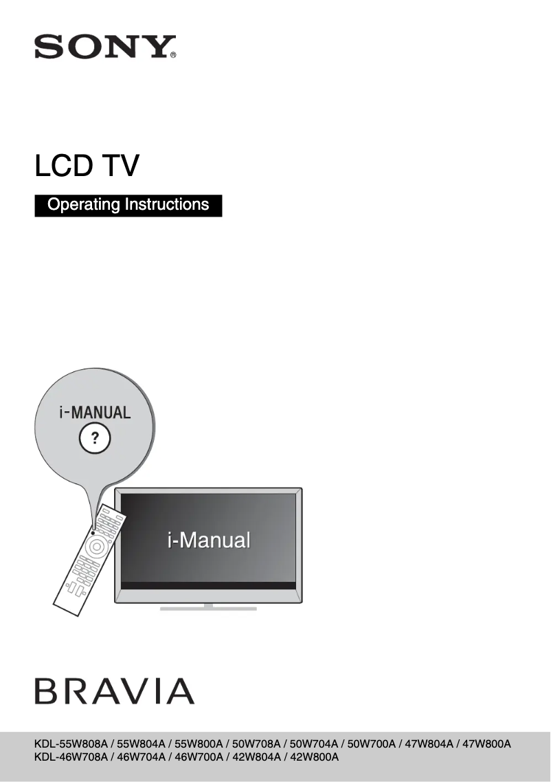 Imagen de la primera página del manual del dispositivo KDL-55W804A