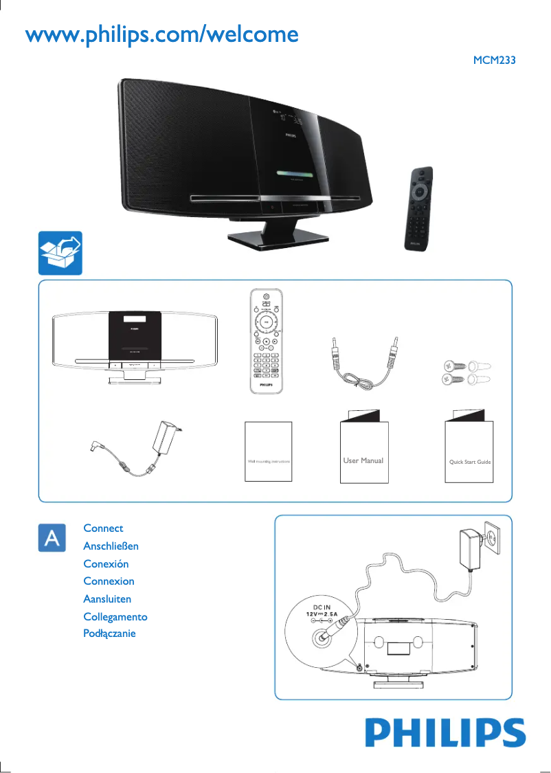 Página 1 del manual Guía de inicio rápido Philips MCM233