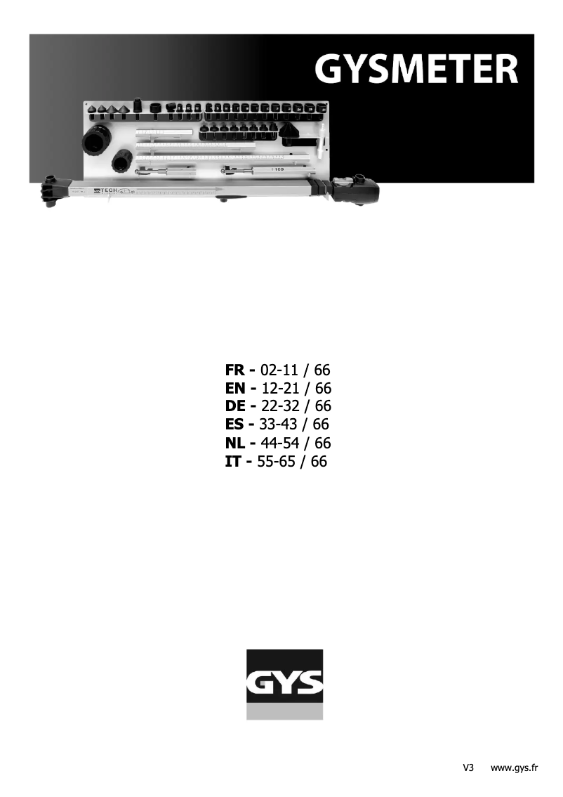 Imagen de la primera página del manual del dispositivo Gysmeter