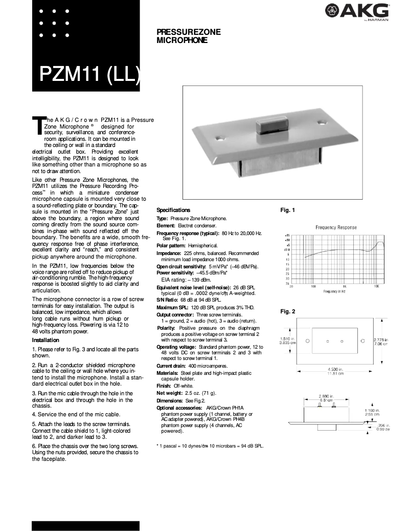 Página 1 del manual Manual de usuario AKG PZM-11