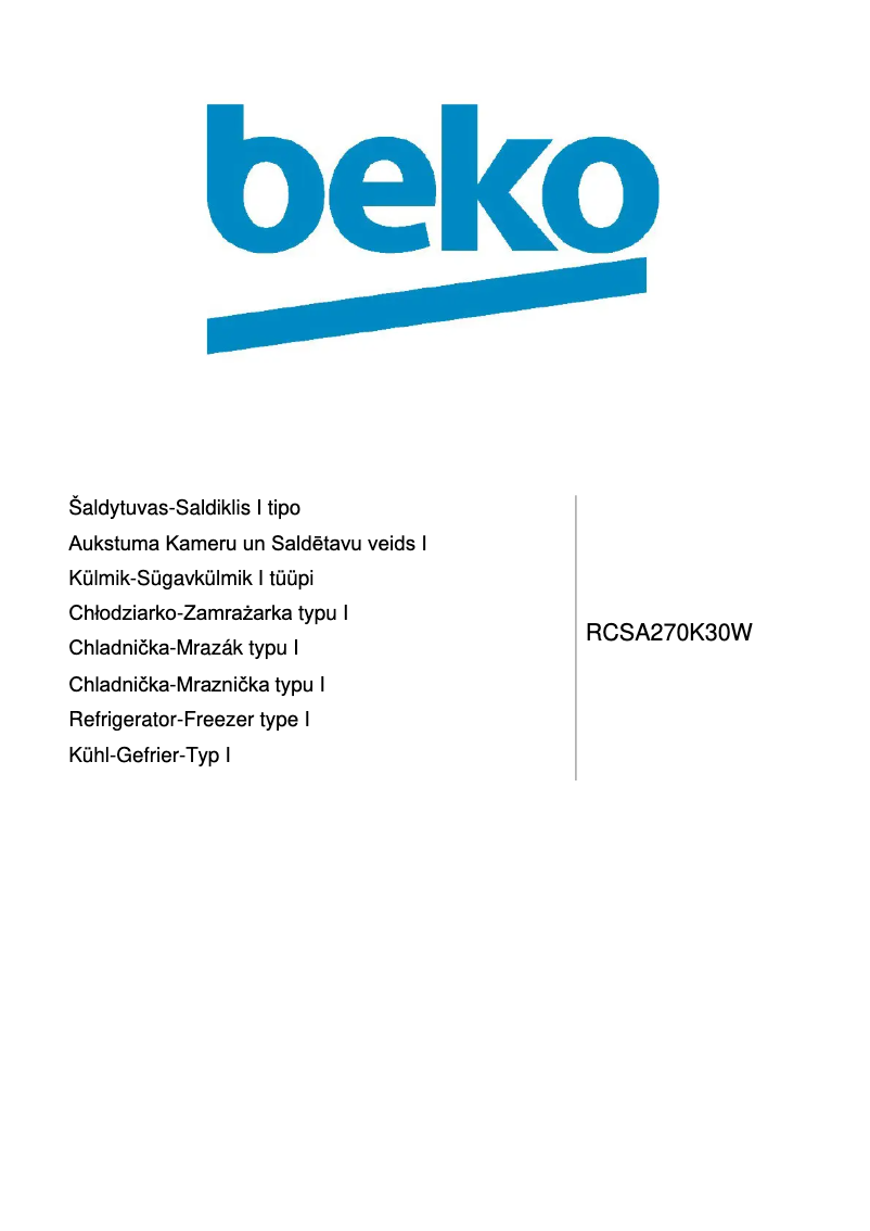 Imagen de la primera página del manual del dispositivo RCSA270K30W