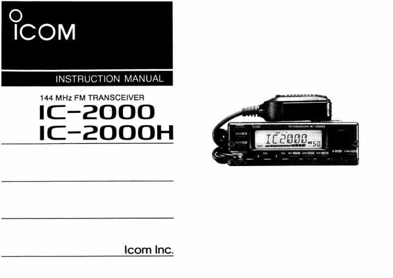 Imagen de la primera página del manual del dispositivo IC-2000