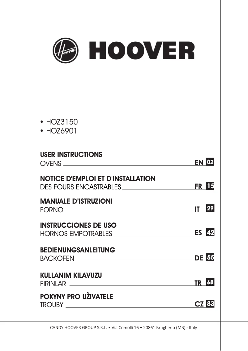 Imagen de la primera página del manual del dispositivo H-OVEN 500 HOZ6901IN/E