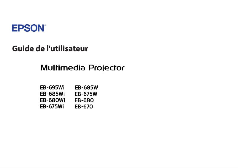 Página 1 del manual Manual de usuario Epson EB-685W