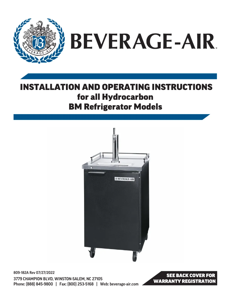 Página 1 del manual Manual de usuario Beverage-Air BM23HC-B-28