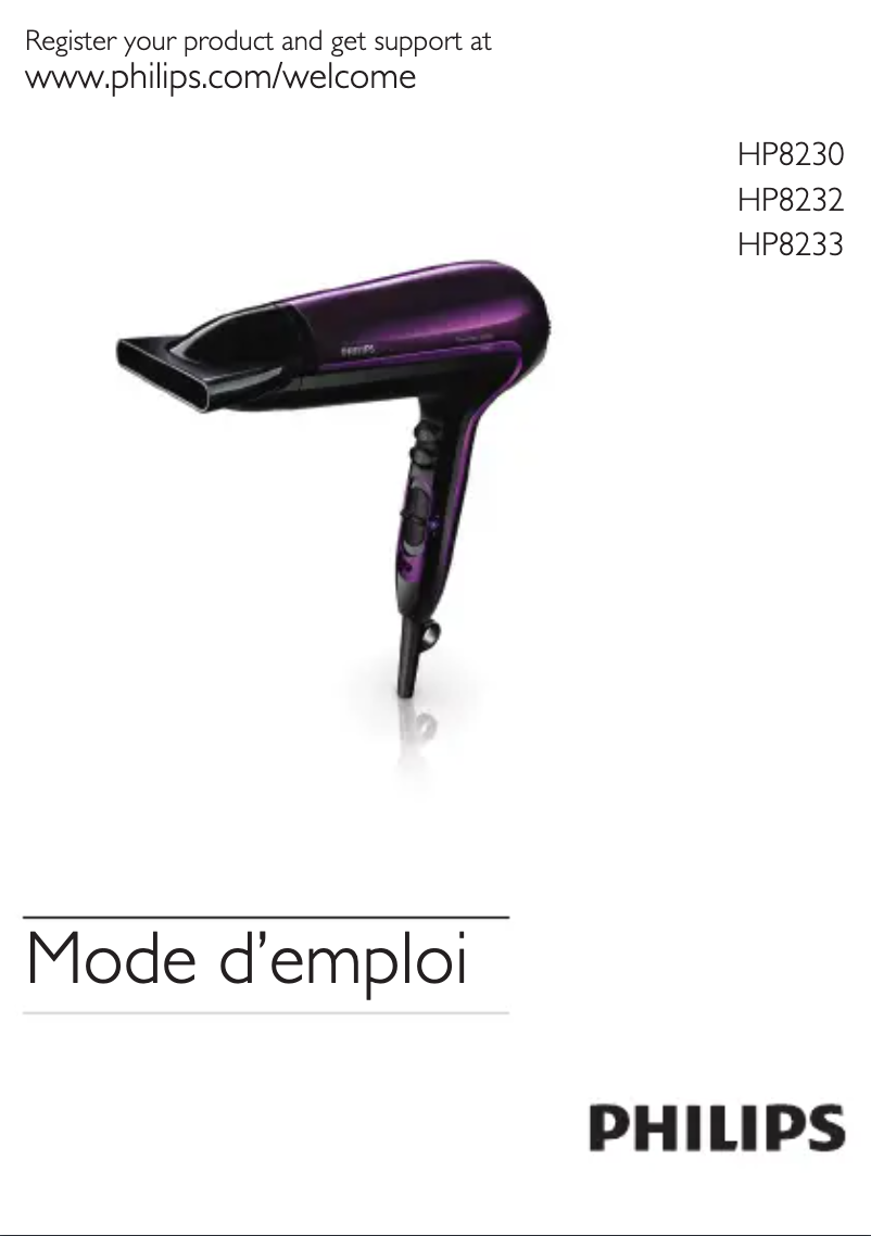 Página 1 del manual Manual de usuario Philips ThermoProtect Ionic HP8233