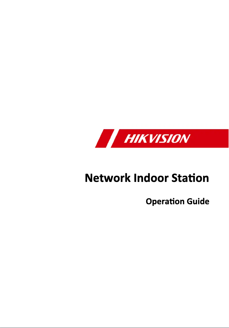 Imagen de la primera página del manual del dispositivo Network Indoor Station