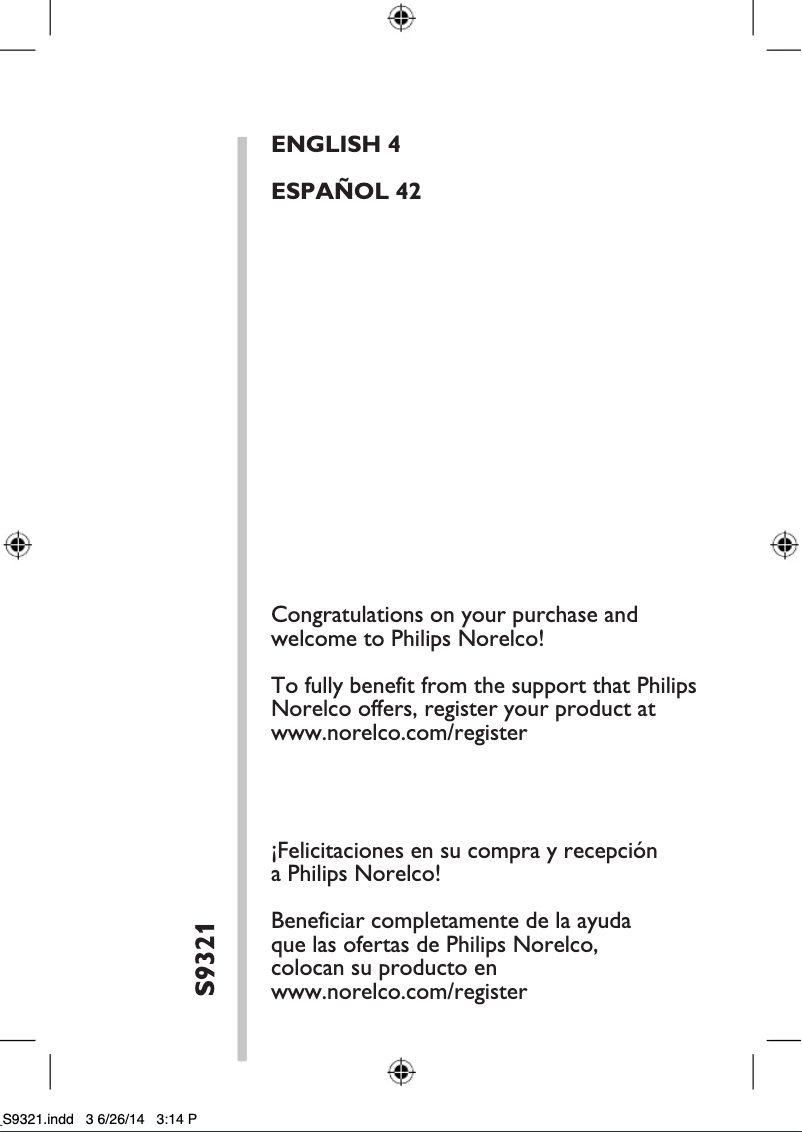 Página 1 del manual Manual de usuario Philips SensoTouch 3D S9321