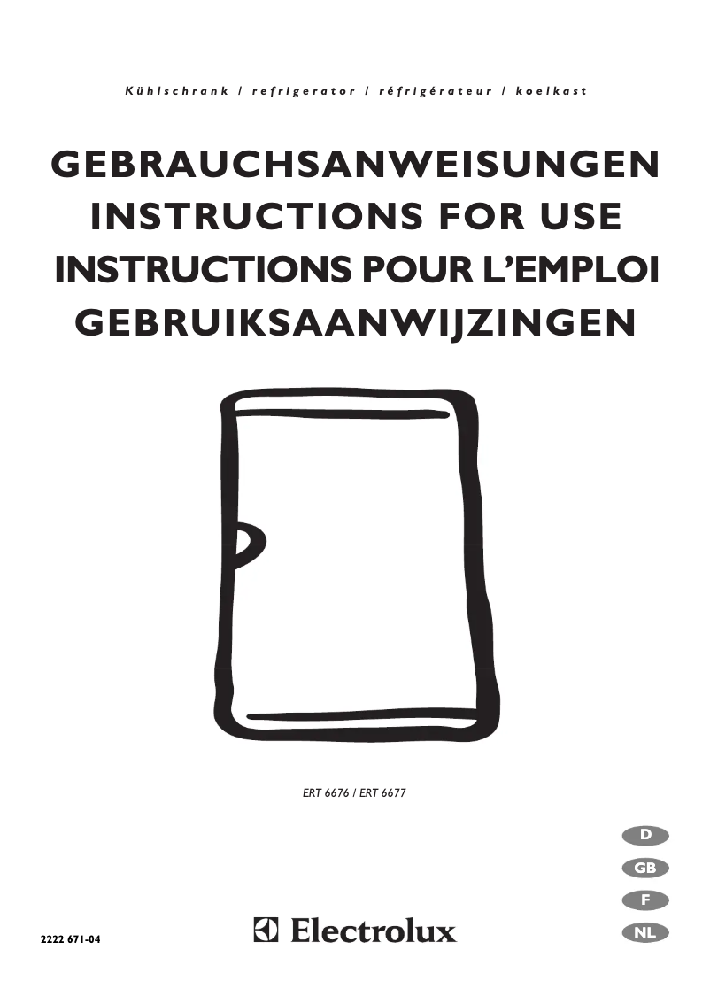 Página 1 del manual Manual de usuario Electrolux ERT 6677